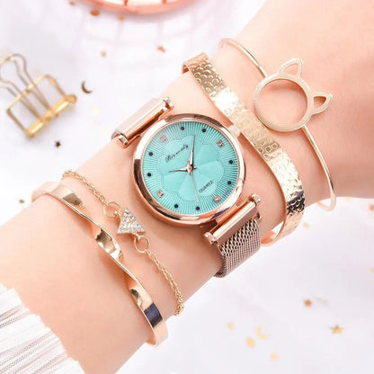 Mesh Strap Ladies Watch Set