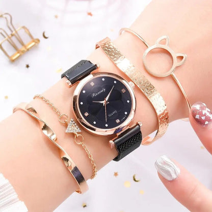 Mesh Strap Ladies Watch Set