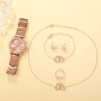 6 Pieces Set Rose Gold Luxury Watch