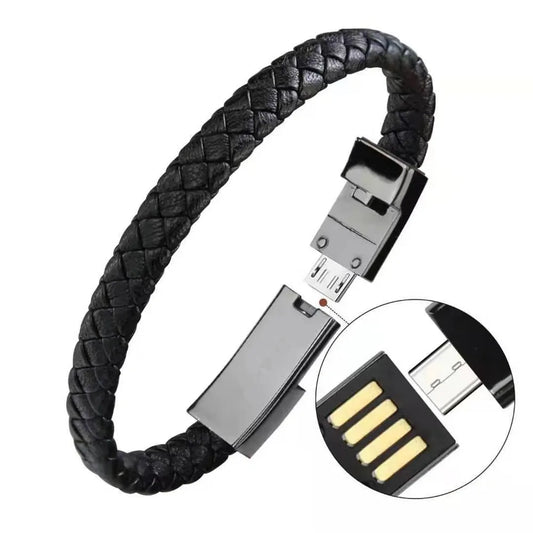 FlexiCharge Bracelet - USB Charging Cable for iPhone & USB-C Devices